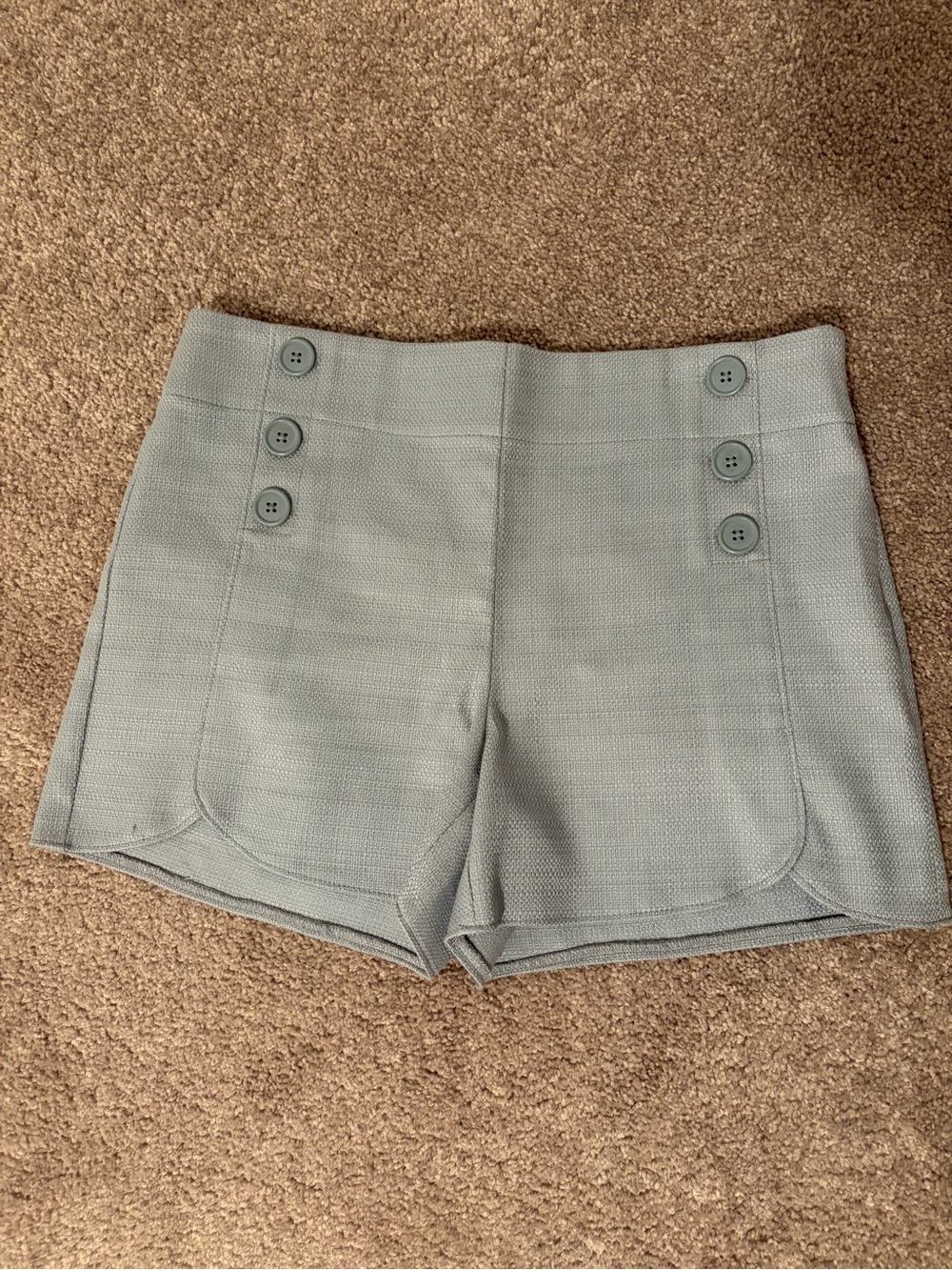 LOFT Light Blue Mid-Rise Button-Front Women's Shorts